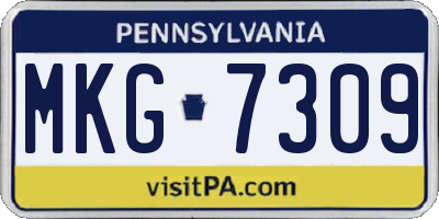PA license plate MKG7309