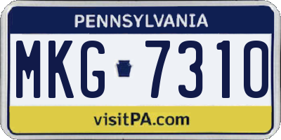 PA license plate MKG7310