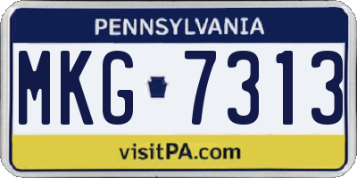 PA license plate MKG7313