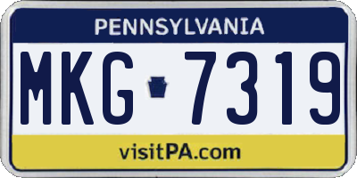 PA license plate MKG7319