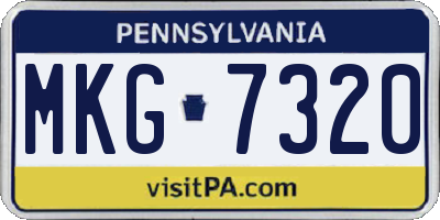 PA license plate MKG7320