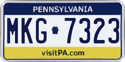 PA license plate MKG7323