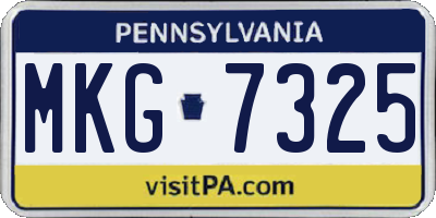 PA license plate MKG7325