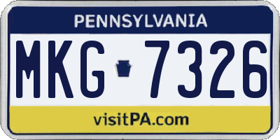 PA license plate MKG7326