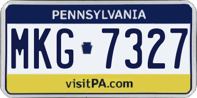 PA license plate MKG7327