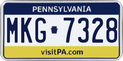 PA license plate MKG7328