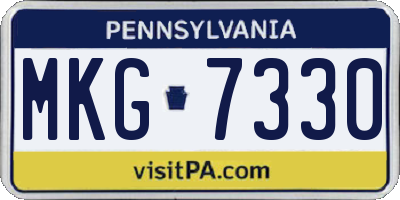PA license plate MKG7330