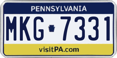 PA license plate MKG7331