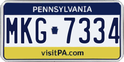 PA license plate MKG7334