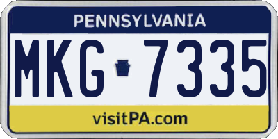 PA license plate MKG7335