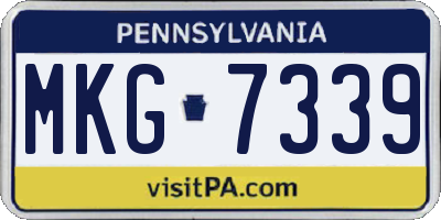 PA license plate MKG7339
