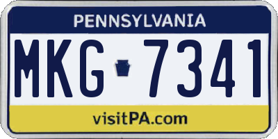 PA license plate MKG7341