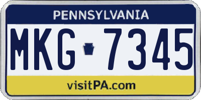 PA license plate MKG7345