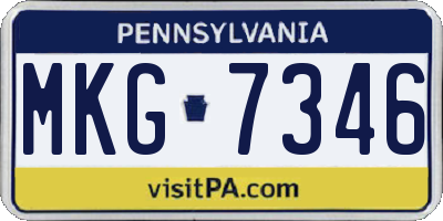 PA license plate MKG7346
