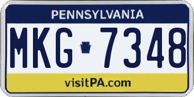 PA license plate MKG7348