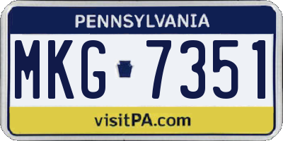 PA license plate MKG7351
