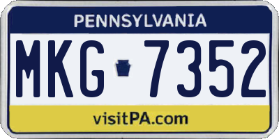 PA license plate MKG7352