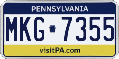 PA license plate MKG7355