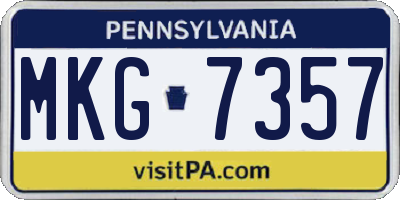 PA license plate MKG7357