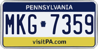 PA license plate MKG7359