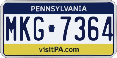 PA license plate MKG7364