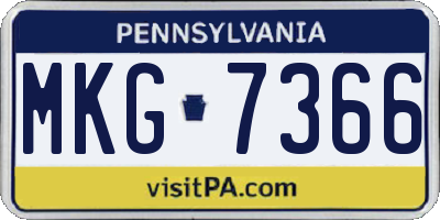 PA license plate MKG7366