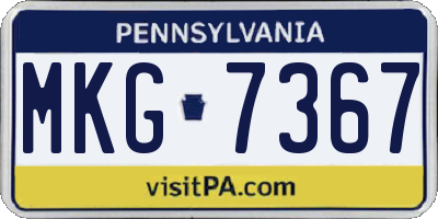 PA license plate MKG7367