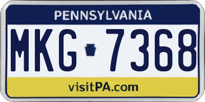 PA license plate MKG7368