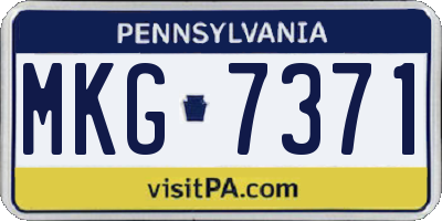 PA license plate MKG7371