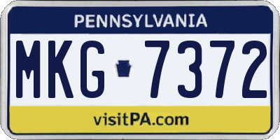 PA license plate MKG7372