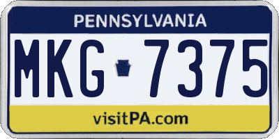 PA license plate MKG7375