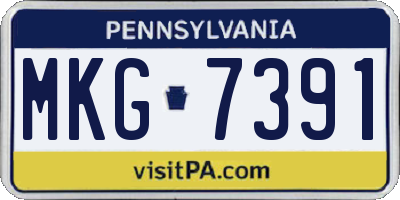 PA license plate MKG7391