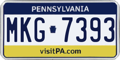 PA license plate MKG7393