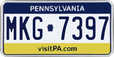 PA license plate MKG7397