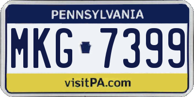 PA license plate MKG7399