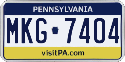 PA license plate MKG7404