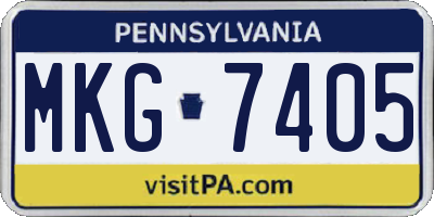 PA license plate MKG7405