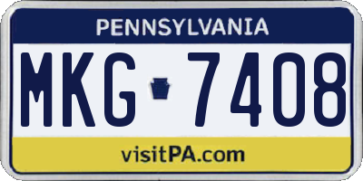 PA license plate MKG7408