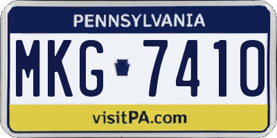 PA license plate MKG7410