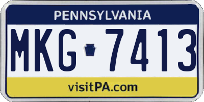 PA license plate MKG7413