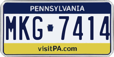 PA license plate MKG7414