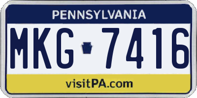 PA license plate MKG7416