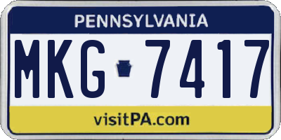 PA license plate MKG7417