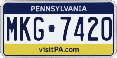 PA license plate MKG7420