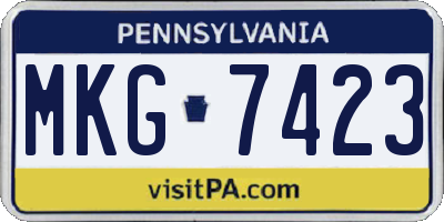 PA license plate MKG7423