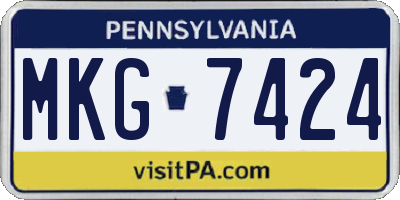 PA license plate MKG7424