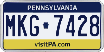 PA license plate MKG7428