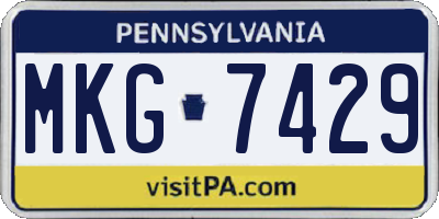 PA license plate MKG7429