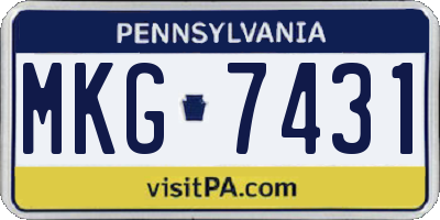 PA license plate MKG7431