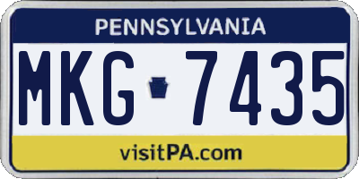 PA license plate MKG7435